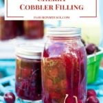 Cherry Cobbler Filling recipe made with fresh sweet bing cherries via flouronmyface.com #ad