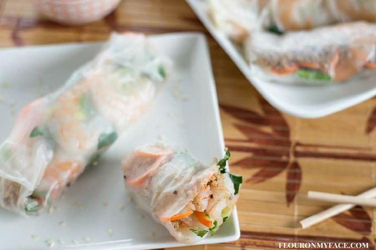 Healthy and wholesome Shrimp and Quinoa Fresh Spring Rolls recipe