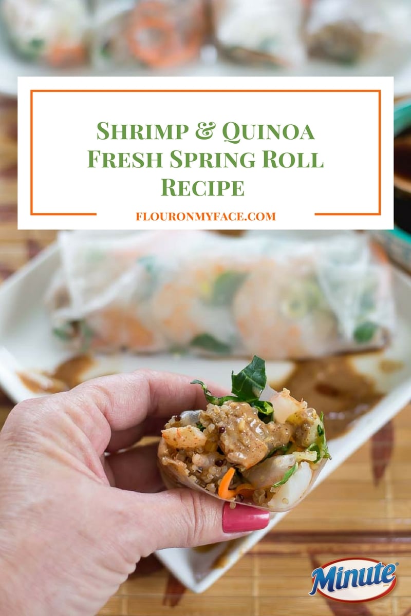 Shrimp Quinoa Fresh Spring Rolls recipe via flouronmyface.com #ad