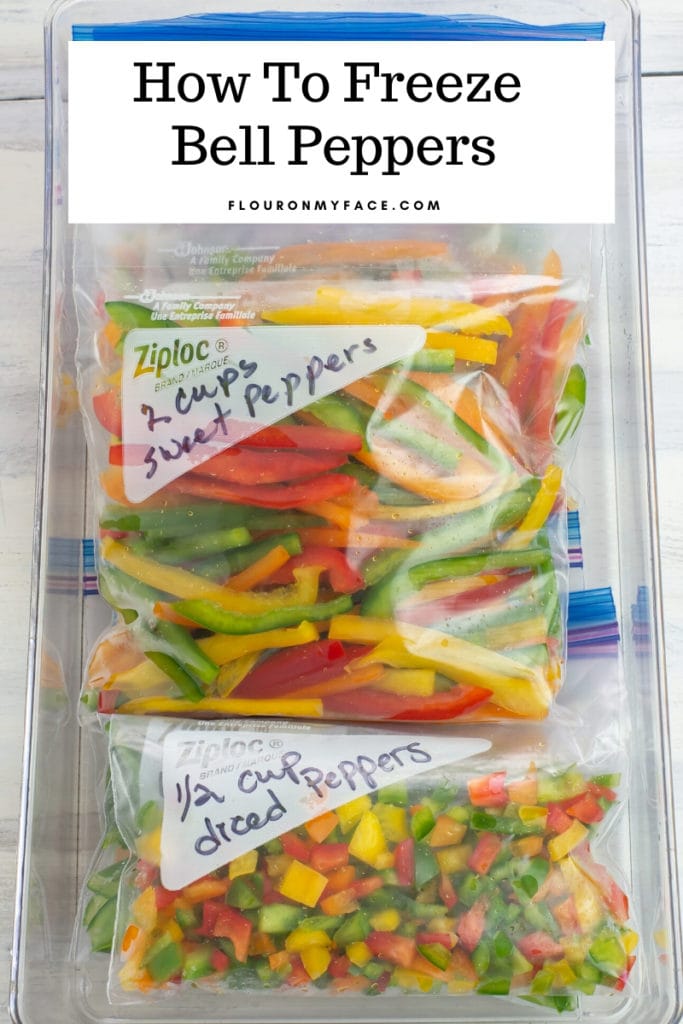 bell peppers in freezer bags to freeze