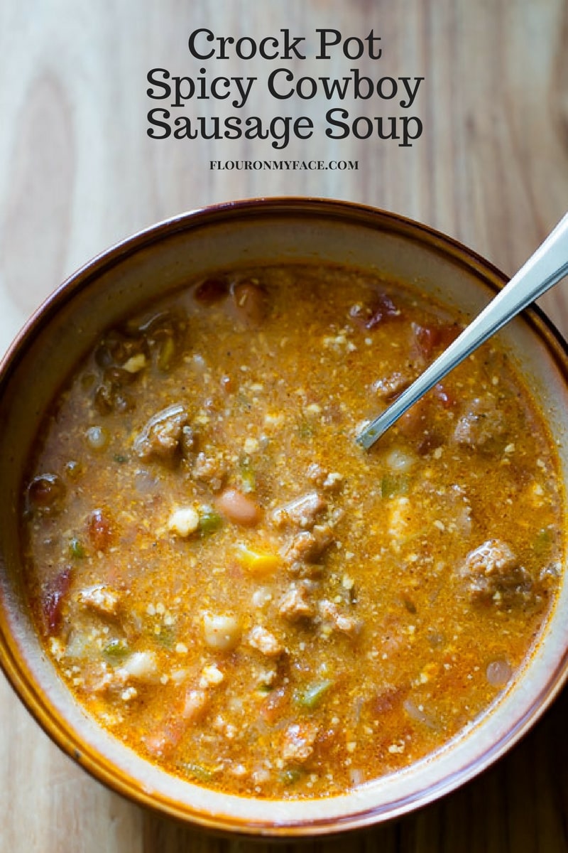 Crock Pot Slow Cooker Spicy Cowboy Sausage Soup recipe