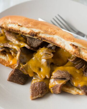 French Dip Sandwich on a plate.