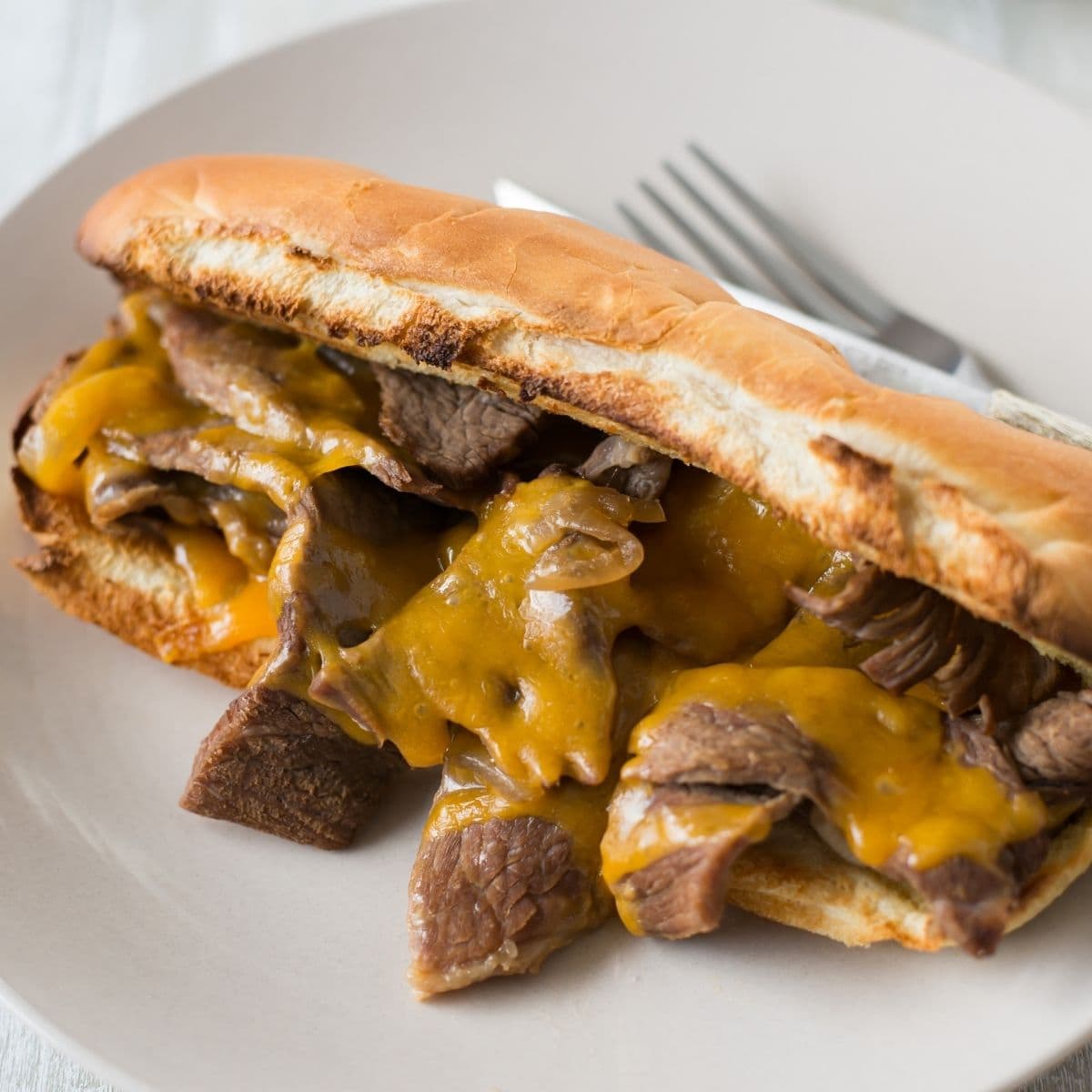 French Dip Sandwich on a plate.