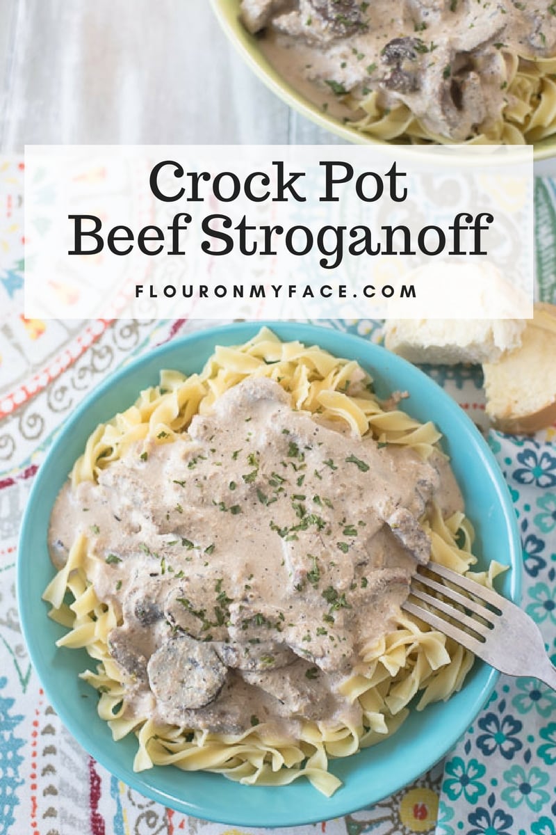Crock Pot Pork Stroganoff recipe for #SundaySupper  Crock Pot Pork Stroganoff crock pot beef stroganoff flouronmyface