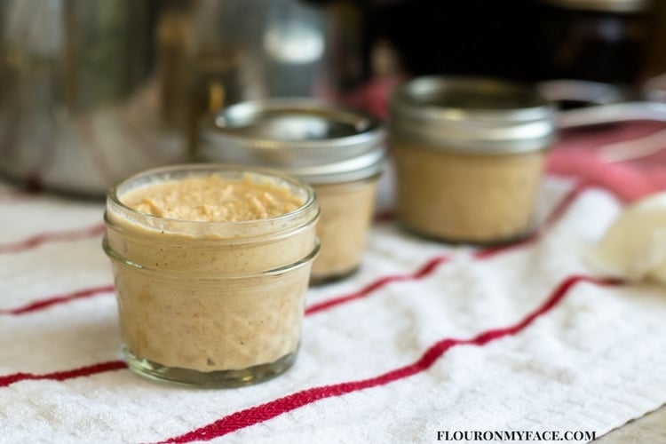 4 oz canning jars of homemade Dijon Mustard