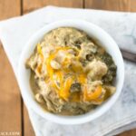 Broccoli Casserole is a favorite Thanksgiving side dish recipe. Served in white single serve bowls.