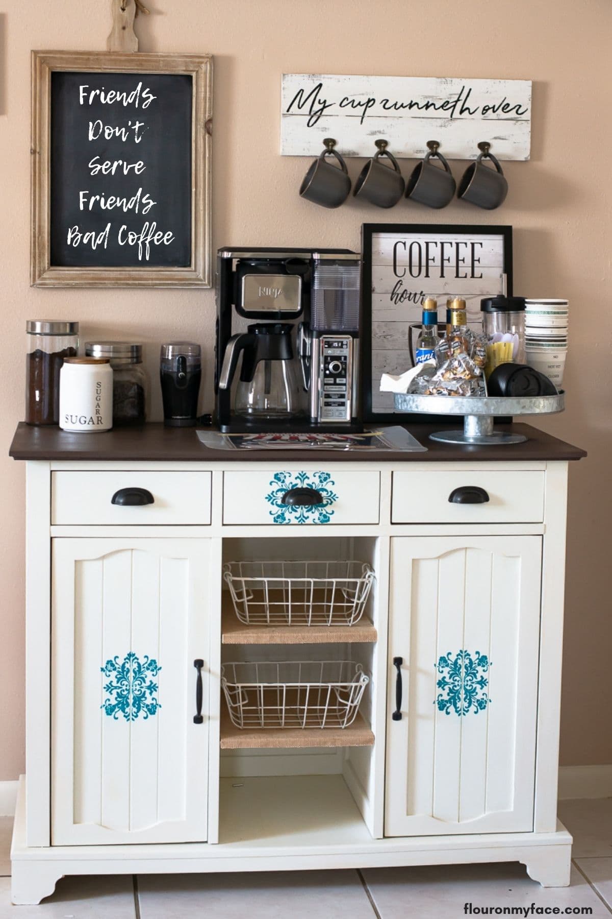 Full view of coffee bar with everything you need.