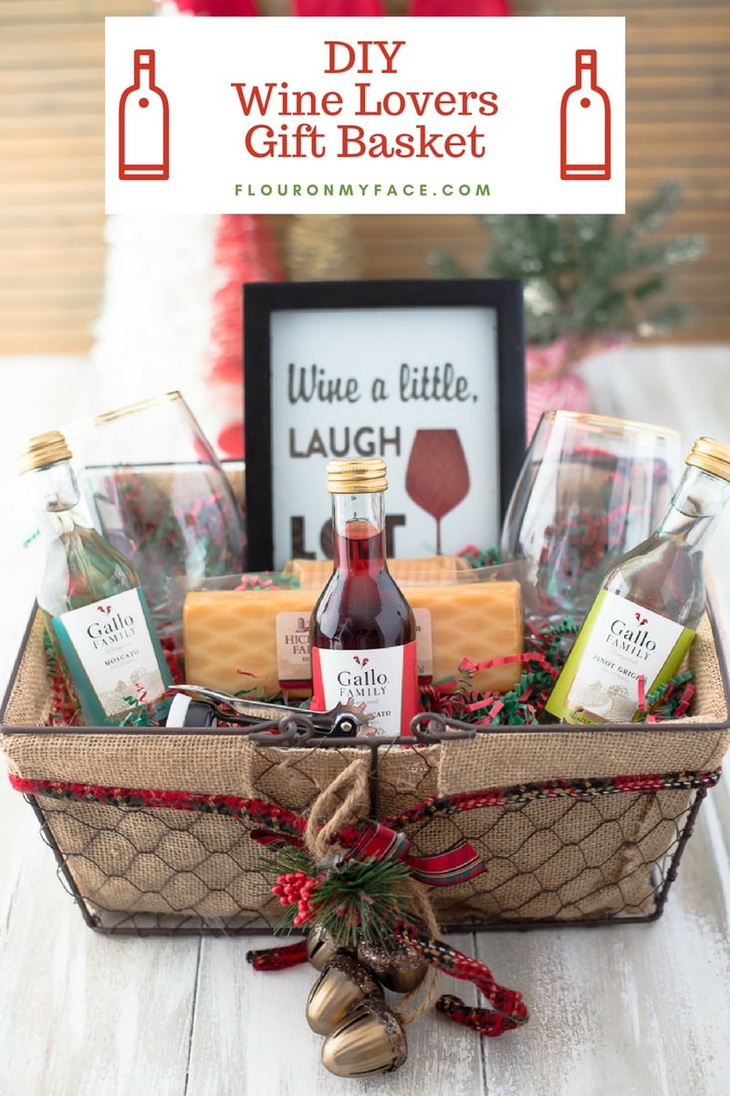 DIY Wine Gift Basket Ideas for the wine lover's Christmas gift.