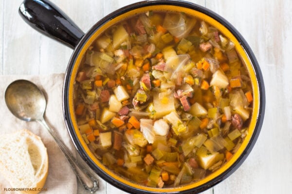 Crock Pot Ham Cabbage Potato Soup - Flour On My Face