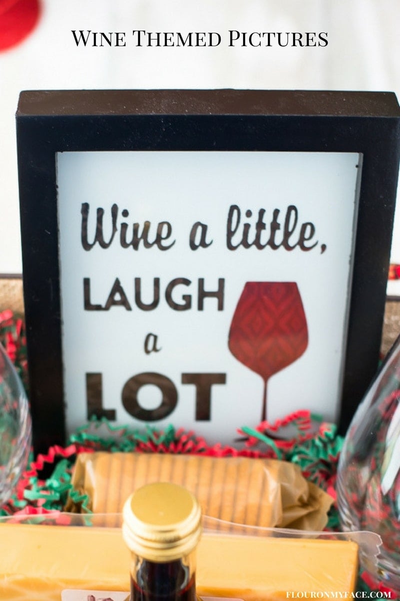 Wine themed wall hanging or picture for your Wine Gift Basket focal point