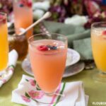 Rose flavored Mimosa recipe made with rose syrup, Rose Moscato Champagne and orange juice.