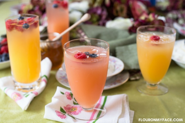 Rose flavored Mimosa recipe made with rose syrup, Rose Moscato Champagne and orange juice.