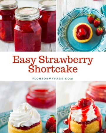 Strawberry Shortcake made with homemade strawberry pie filling