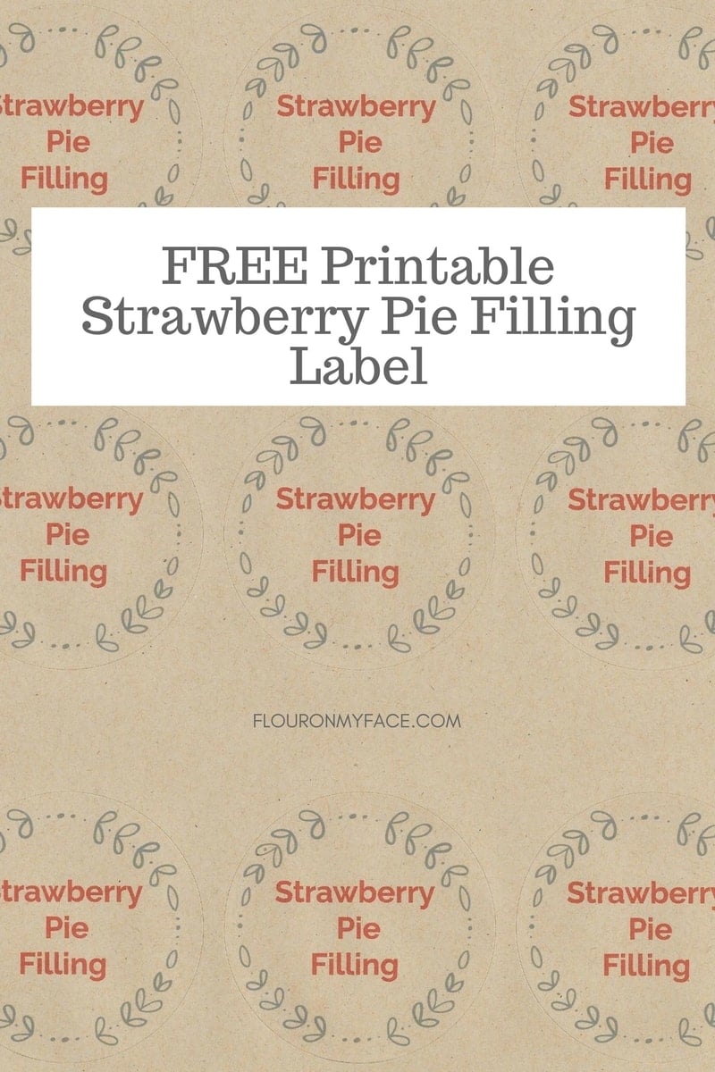 FREE Printable Strawberry Pie Filling Canning Label Preview