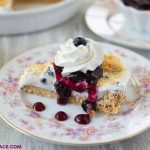 a serving of No-Bake Blueberry Cheesecake Pie