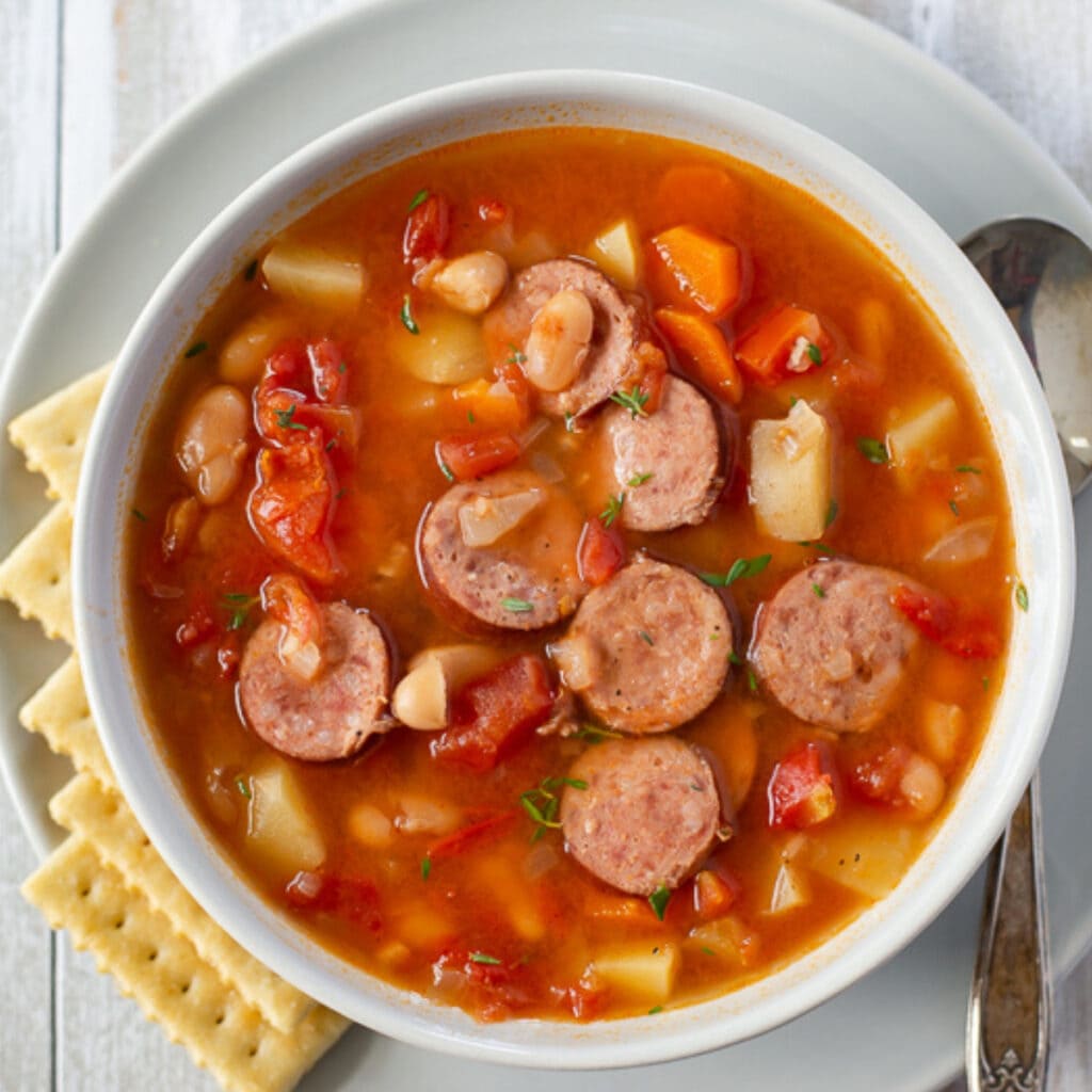 Crock Pot Kielbasa Soup Recipe - Flour On My Face