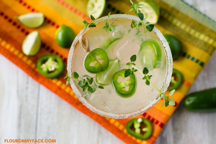 Jalapeno Margarita recipe with thyme simple syrup