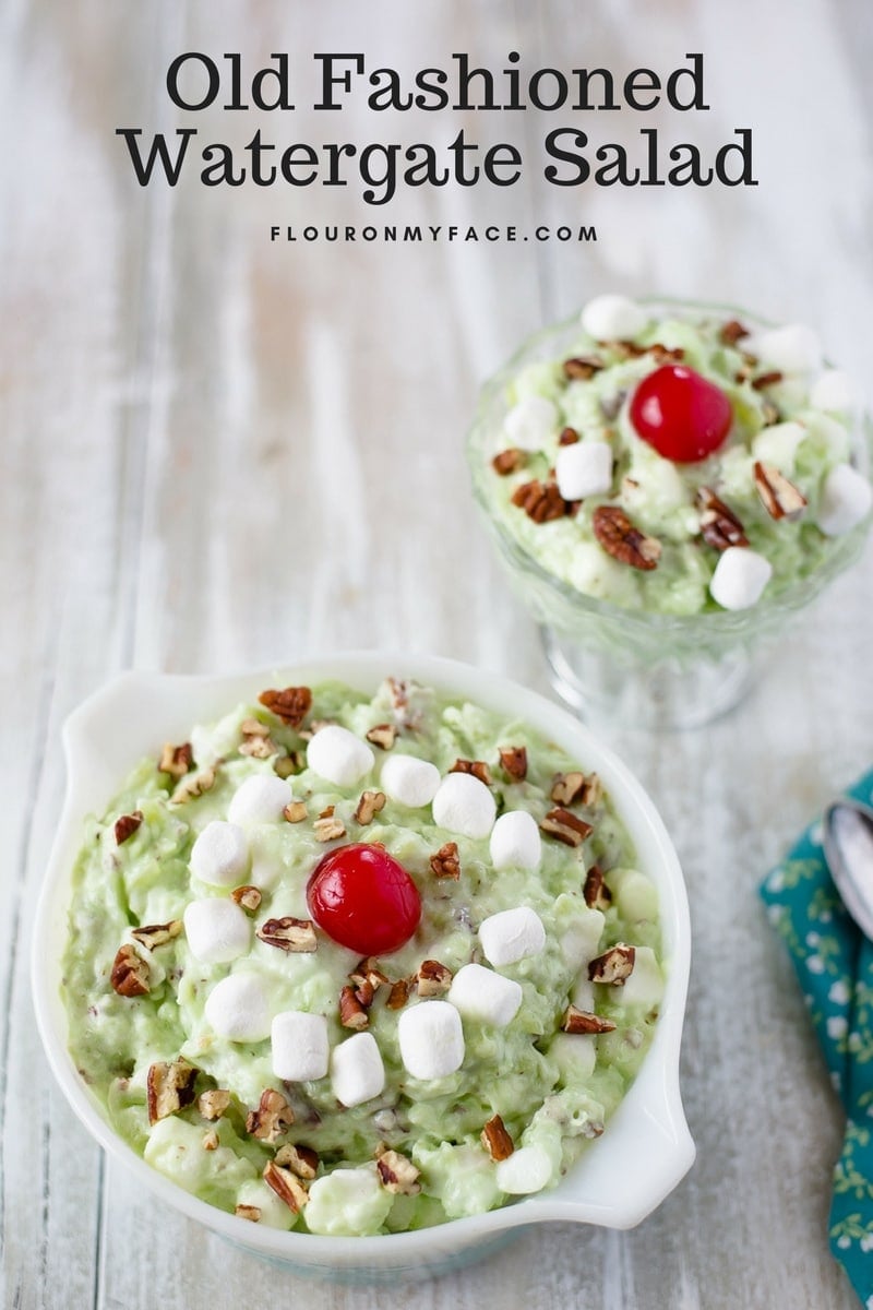 Old Fashioned Watergate Salad recipe is the perfect fluffy green dessert recipe from your grandmother