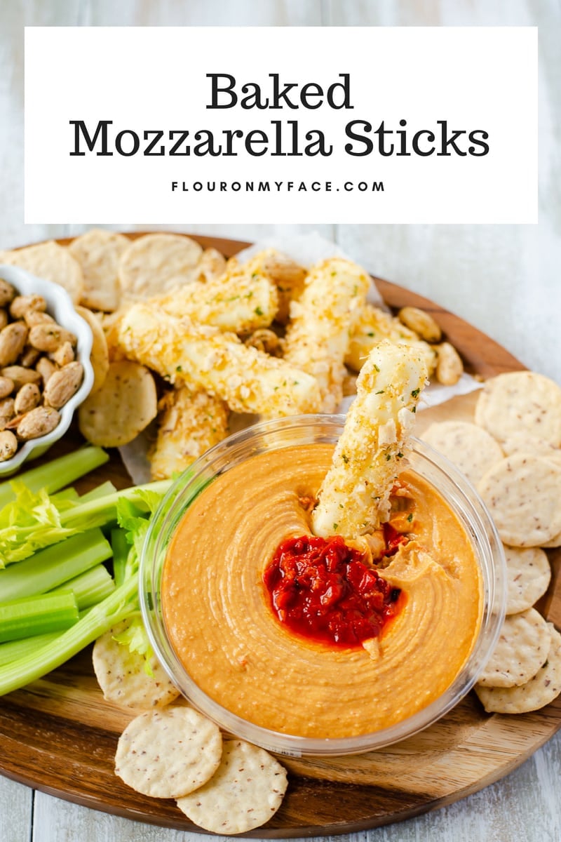 Nutty Baked Mozzarella Sticks are easy to make and go perfect on a summer snack plate 