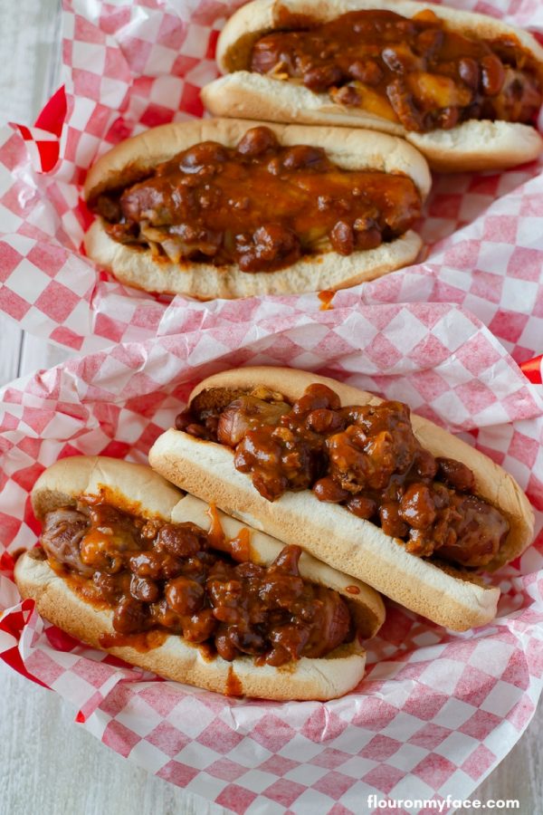 Easy Crock Pot Chili Cheese Dogs - Flour On My Face