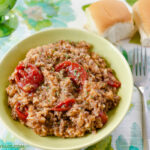 Italian Ground Beef and Rice Casserole recipe made in the slow cooker.