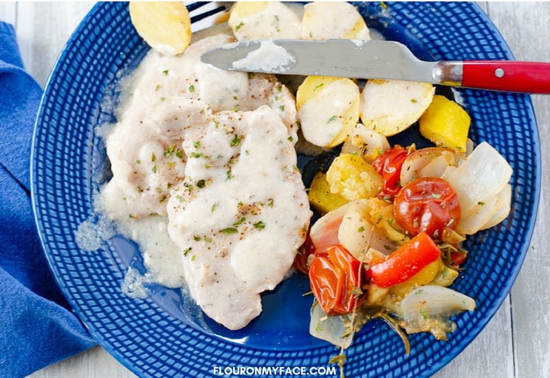 Crock Pot Smothered Pork CHops an easy slow cooker main dish you can rely on.