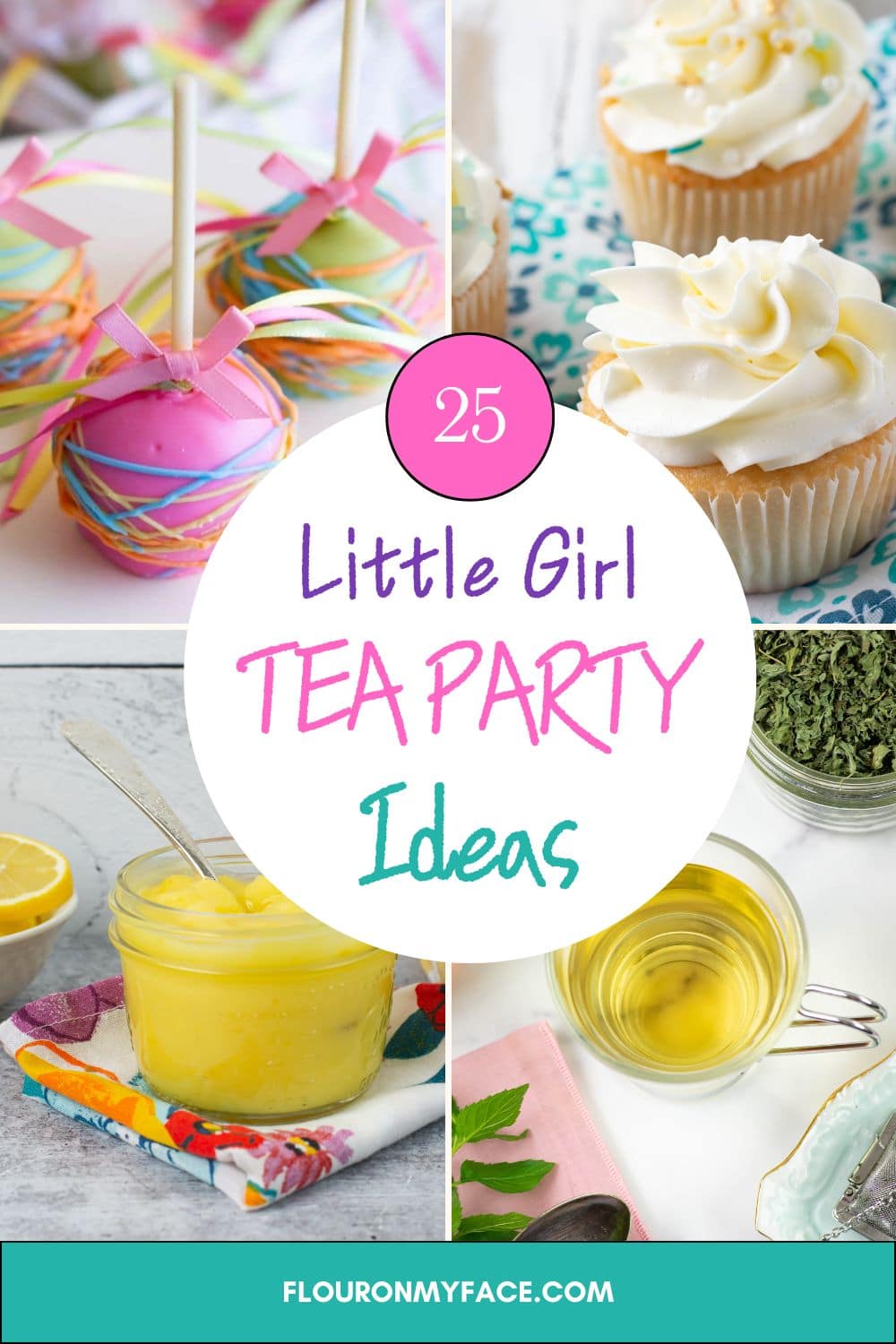 Little Girl Tea Party Ideas collage image.