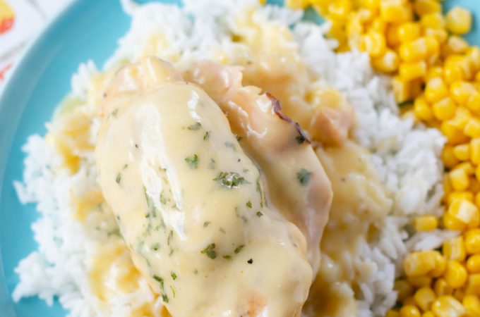 Easy Crock Pot Chicken Cordon Bleu recipe made without bread crumbs