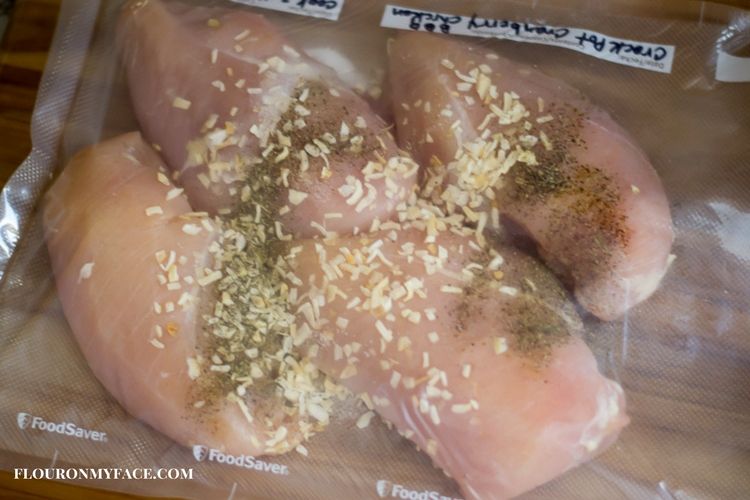 How to freeze chicken breasts to make crock pot barbecued chicken.