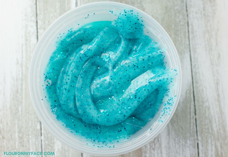 Glitter Slime for birthday party favors.