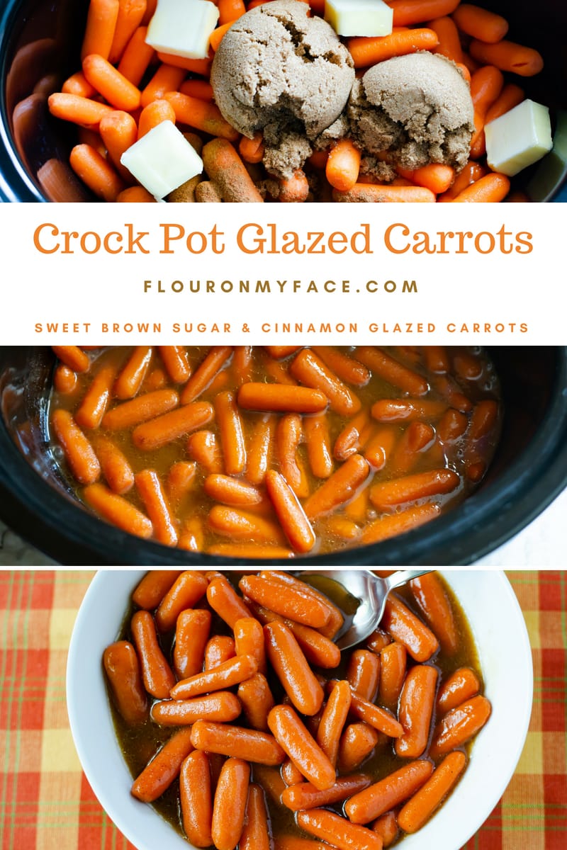 Crock Pot Glazed Carrots recipe made with brown sugar and cinnamon.