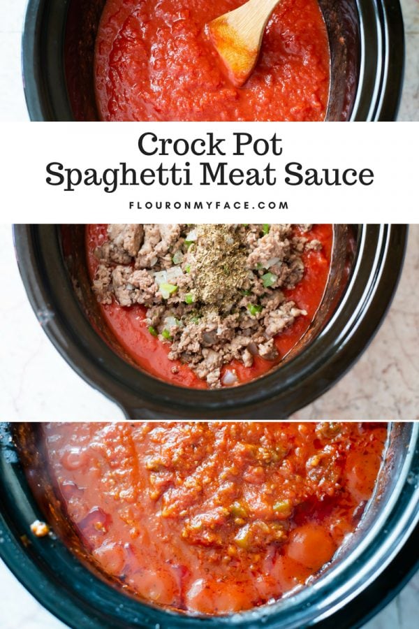 Chunky Crock Pot Spaghetti Meat Sauce Recipe - Flour On My Face