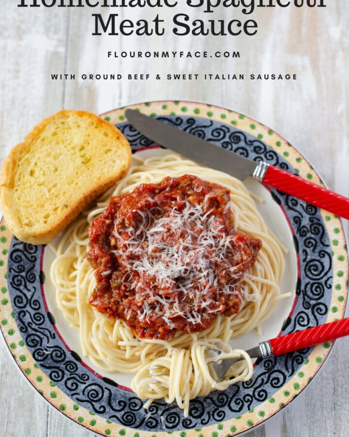 Homemade Spaghetti Meat Sauce recipe made in the crock pot.