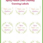 Printable Canning Label for Spicy Peach Lime Chutney recipe