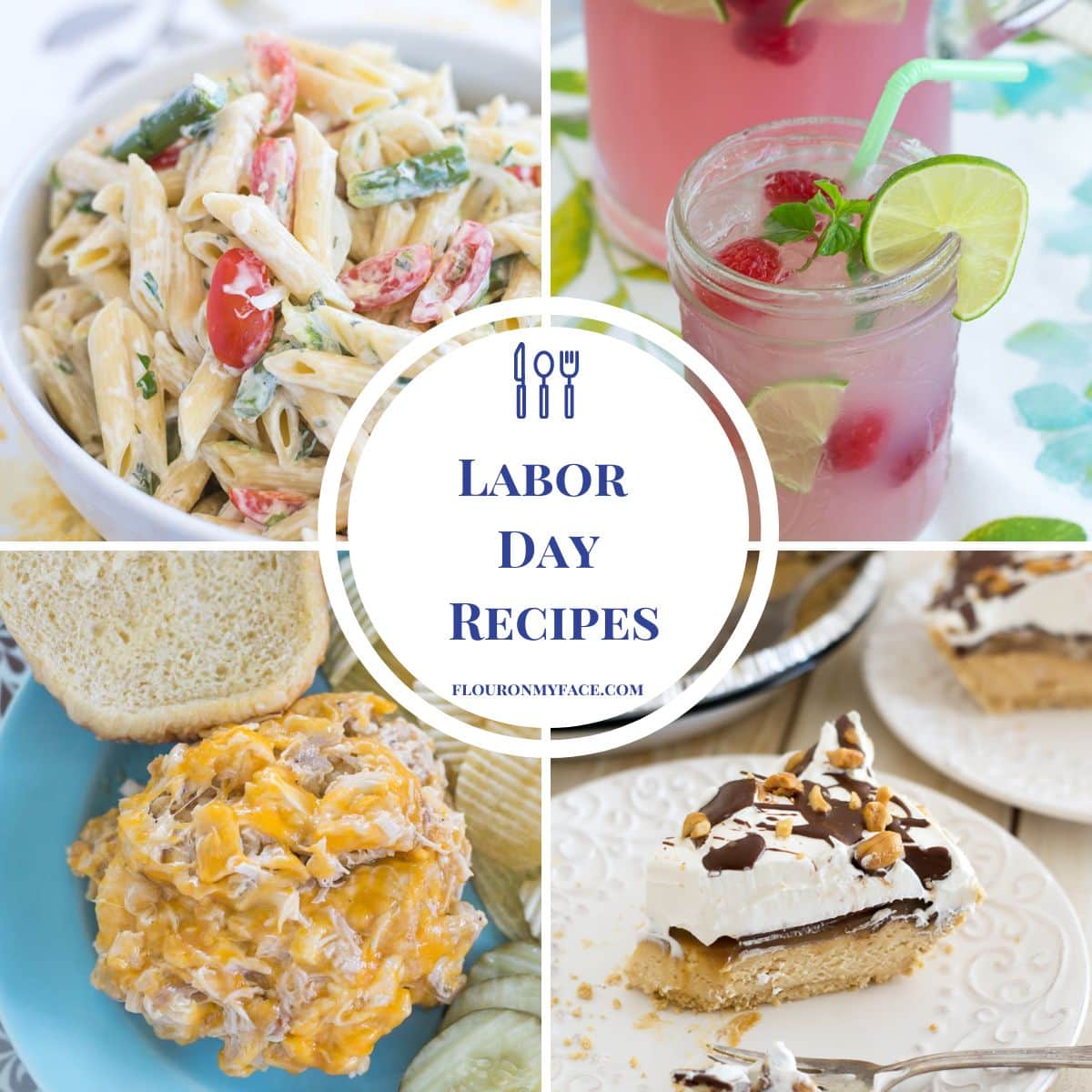 Collage preview of Labor Day recipes.
