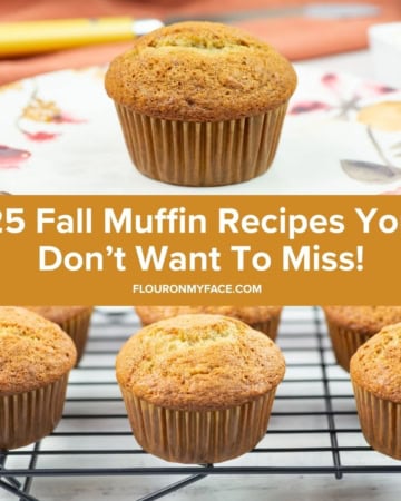 Pumpkin Muffins on plate and metal rack.