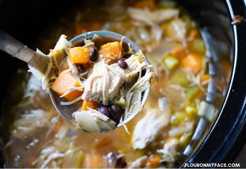 Crock Pot Chicken Roasted Sweet Potato Soup recipe