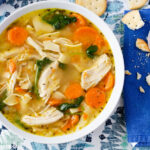 a bowl of Homemade Chicken Noodle Soup made in the Instant Pot