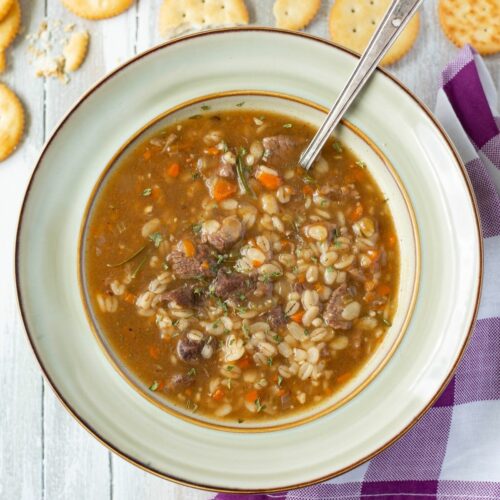 Instant Pot Beef Barley Soup Quick and Delicious - Flour On My Face