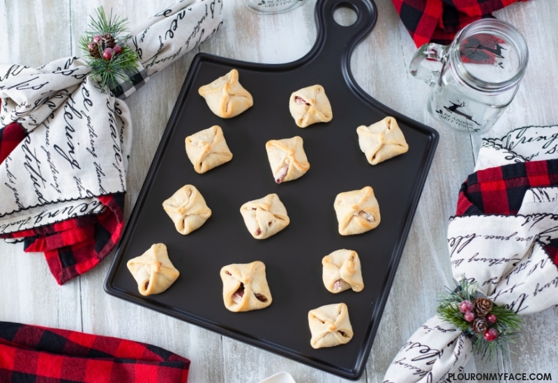 Goat Cheese Crescent Roll Appetizer recipe on a serving tray