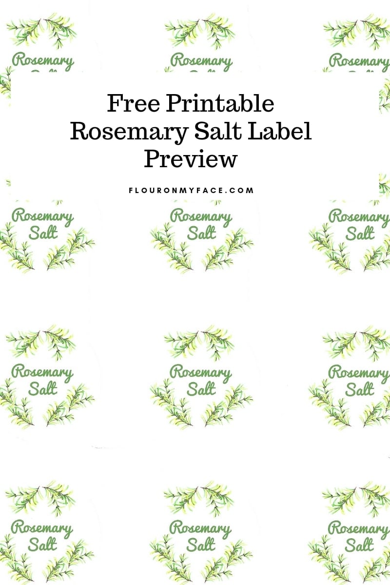 Free Printable Rosemary Salt Label preview