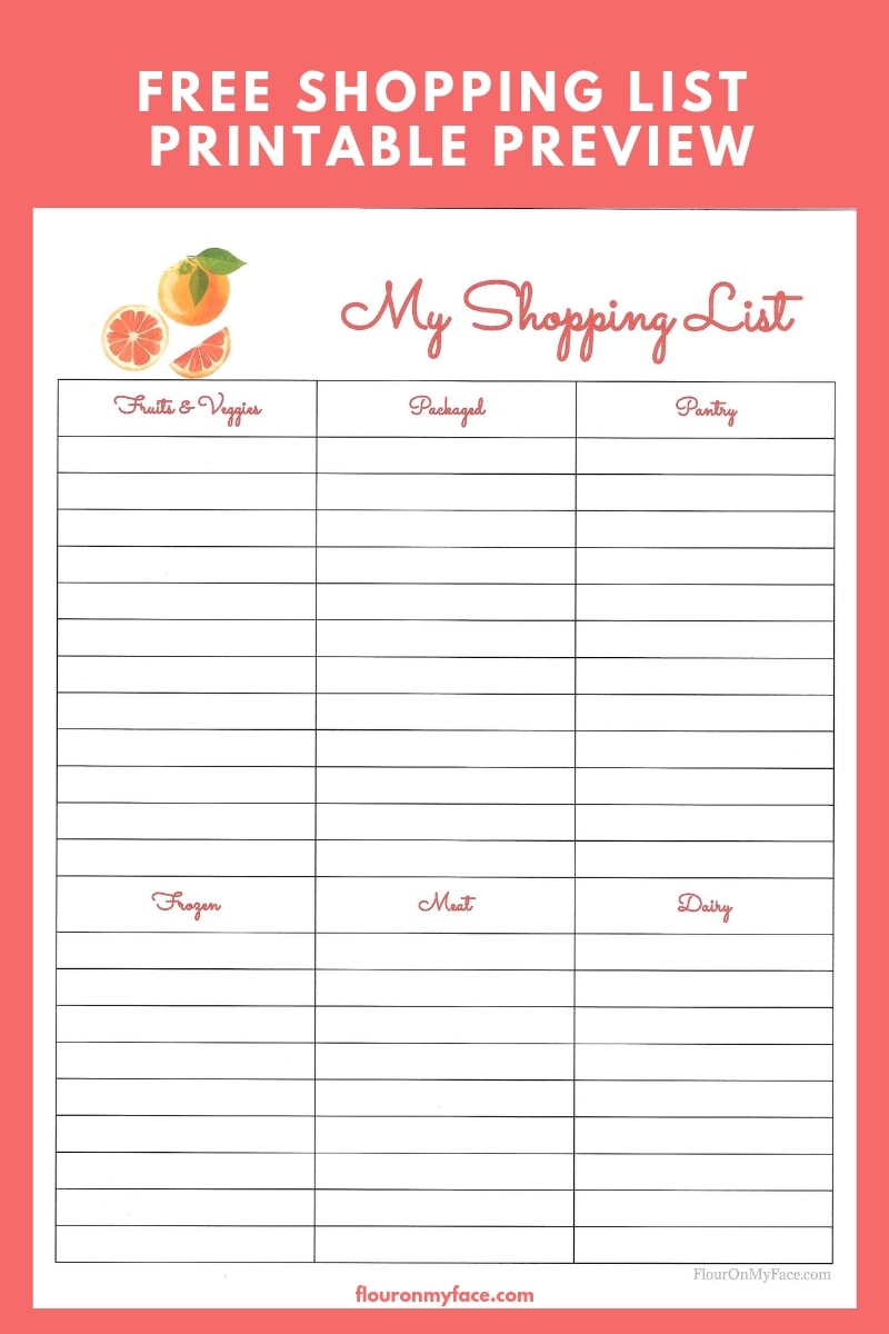 Printable Meal Planning Template Paper Trail Design