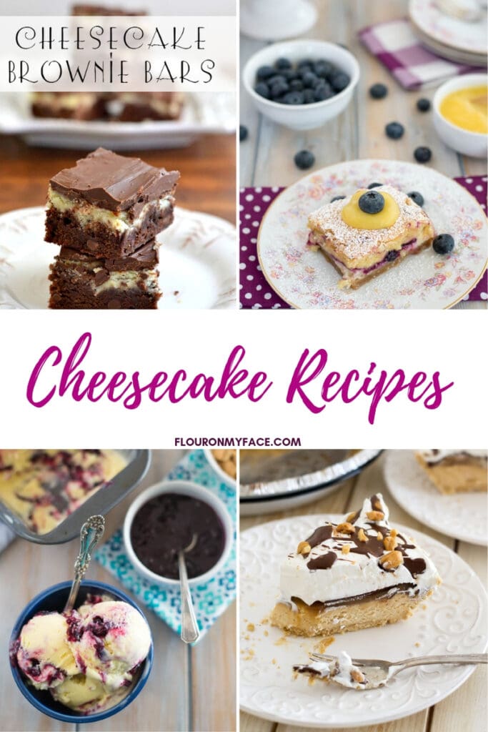 Collage photo of cheesecake recipes