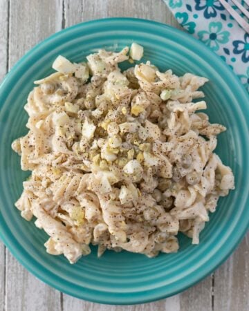 Creamy Tuna Pasta Salad in a large serving bowl.