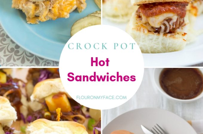 Crock Pot Hot Sandwich Recipe photo collage.