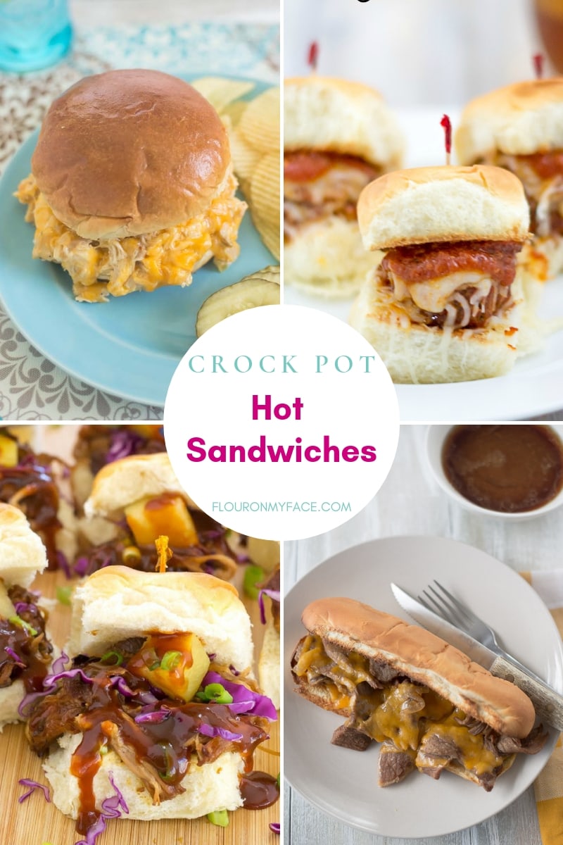 Crock Pot Hot Sandwich Recipe photo collage.