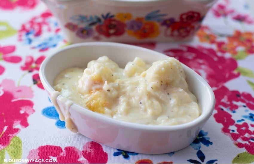 Single serve bowl with Gouda Cauliflower Casserole recipe