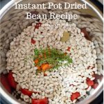 Instant Pot filled with the ingredients to make Instant Pot Ham and White Bean Soup recipe
