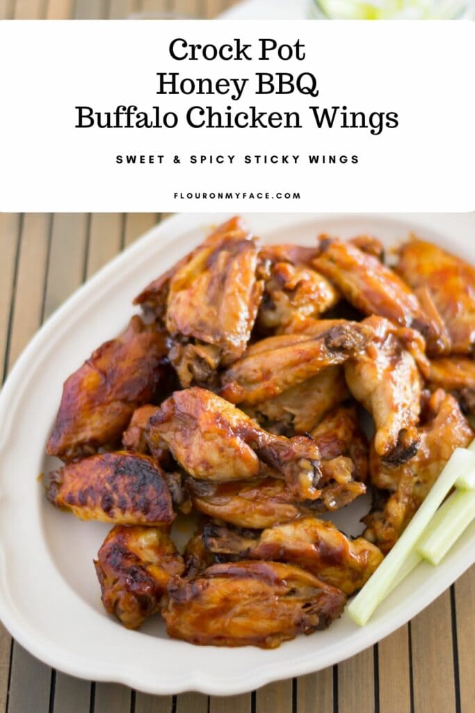 Crock Pot Honey BBQ Buffalo Chicken Wings - Flour On My Face