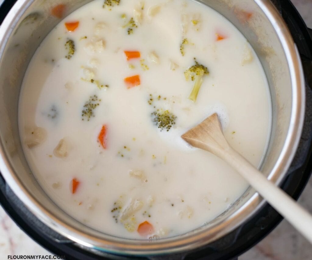 Instant Pot Cauliflower Broccoli Soup Recipe Flour On My Face